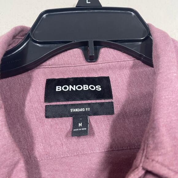 Bonobos Mens Medium Standard Fit Button Up Shirt Pink Cotton Long Sleeves - Picture 3 of 8